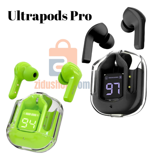Ultrapods Pro True Wireless Earbuds with Display Transparent Design, Bluetooth 5.3 Water Proof